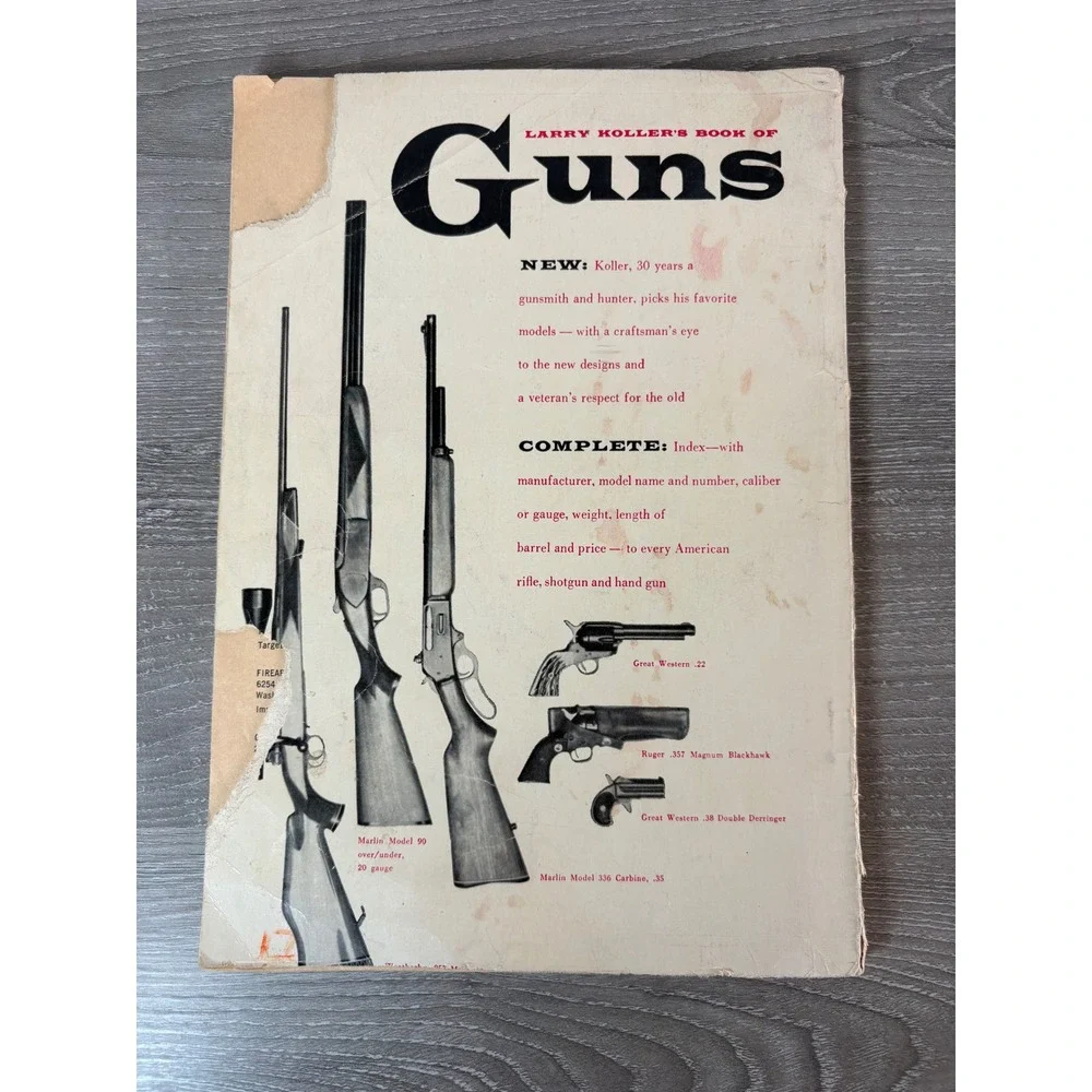 Larry Kollers Book Of Guns 1956 Vintage Firearms‎ Reference Guide